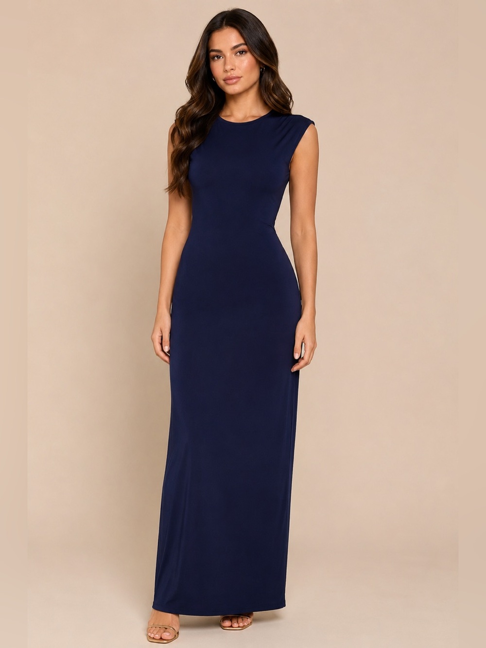 Antistar Navy Blue Sleeveless Maxi Dress – Size XS